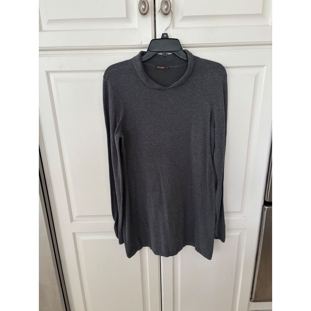 J. McLaughlin Gray Mock‎ Neck Long Sleeve Tunic Top Womens Size M